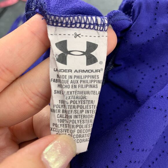 Under Armour Running Short Women XS Purple HeatGear Semi Fitted Lined Activewear - Picture 12 of 16